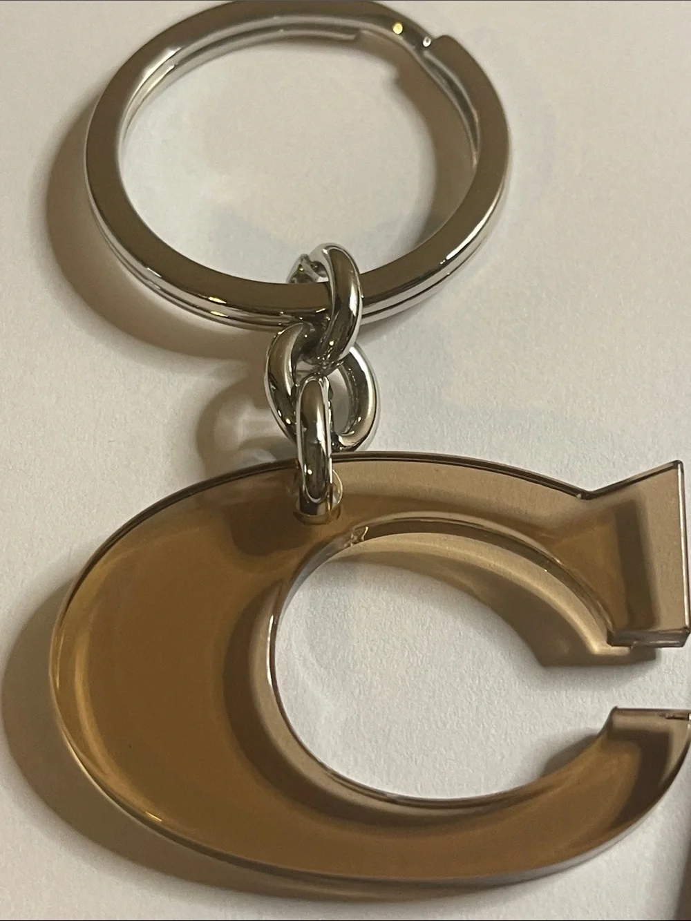 Coach Amber 'C' Acrylic Keychain with Brown Coach Pen